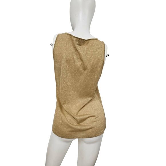 J. Crew Gold Sparkly Sleeveless Blouse small - Picture 6 of 9